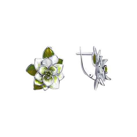 Sokolov Ohrringe Blume Aus 925 Silber Mit Zirkonia Und Emaille Online