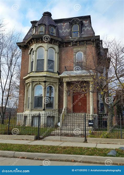 Detroit Old Brick Victorian Home Editorial Image Image Of Detroit