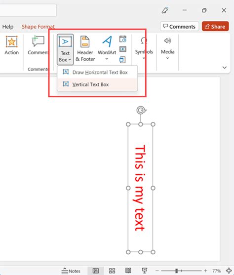 How To Insert A Vertical Text Box In Powerpoint Calendar Printable