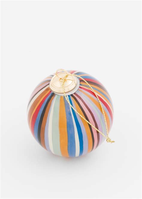 Iconic Stripes Three Pack Hand Painted Glass Bauble Set