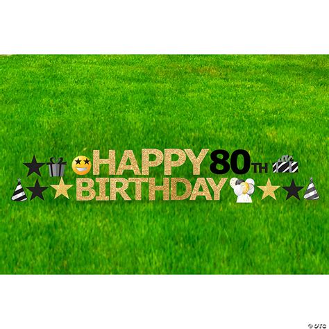 Happy 80th Birthday Yard Sign Kit Oriental Trading