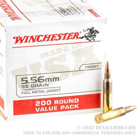 800 Rounds of 5.56x45 Ammo by Winchester USA - 55gr FMJ For Sale