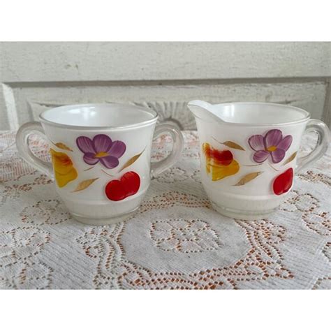Bartlett Collins Kitchen Vintage S Gay Fad Bartlettcollins Hand Painted Fruit Creamer