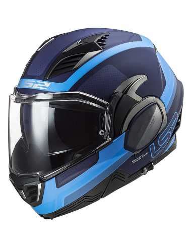 CASCO LS2 MODULARE VALIANT II ORBIT MATT BLUE DOPPIA VISIERA DOPPIA