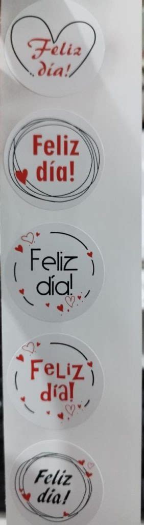 Adhesivo Stickers Feliz Día Blanco 100 uds Aqua y Flores