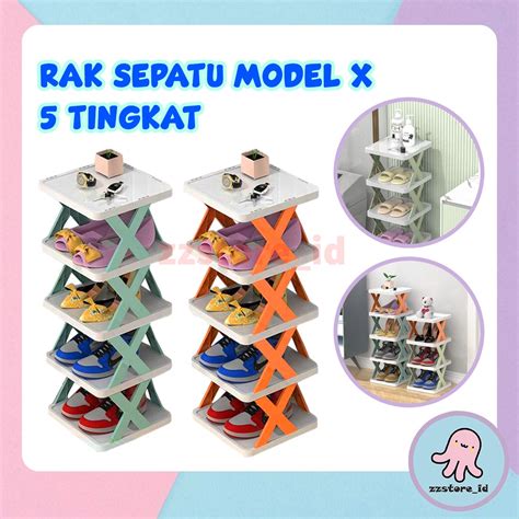 Jual RAK SEPATU MODEL 5 TINGKAT TEMPAT SEPATU SANDAL 5 SUSUN RAKIT