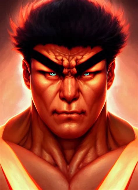 Symmetry Portrait Of Evil Ryu Street Fighter Iv Stable Diffusion