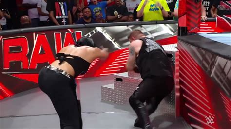 Rhea Ripley Pushes Kevin Owens Into The Steel Steps On Wwe Raw Jul