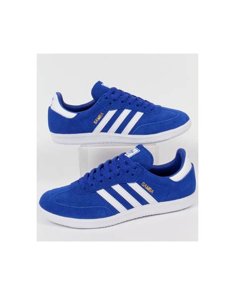 Adidas Samba Trainers Bold Bluewhite Originals Adidas Samba Trainers