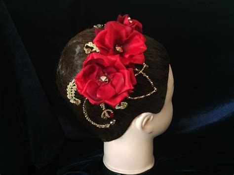 BALLET TIARA Red Rose BALLET Headpiece Spanish Roses Kitri