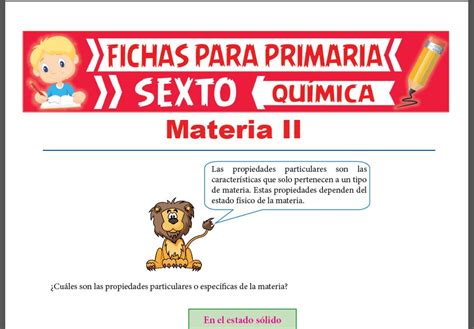 Propiedades Particulares De La Materia Para Cuarto Grado De Primaria Images