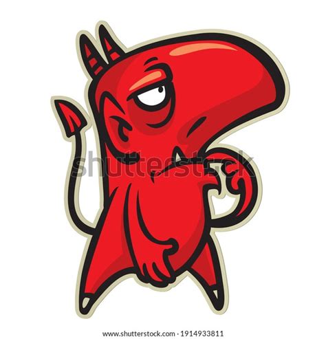 Funny Cartoon Devil Vector Illustration Stock Vector (Royalty Free ...