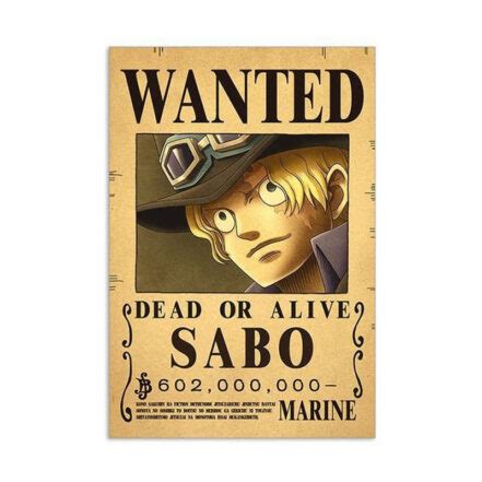 Poster Sabo Wanted One Piece Mugiwara Shop