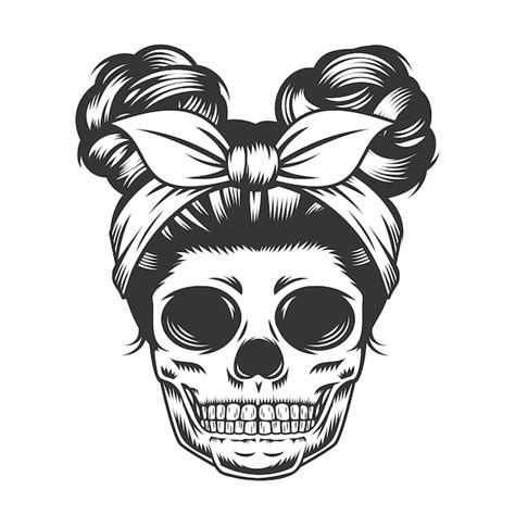 Premium Vector | Skull Daughter Head design on white background. Halloween. skull head logos or ...