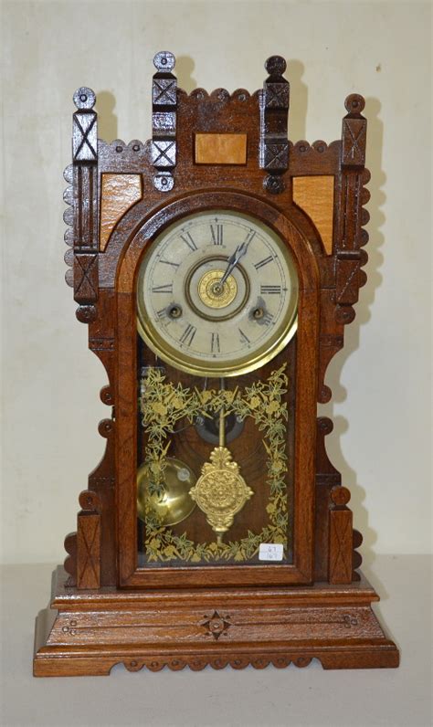 Antique Gilbert “prince” Oak Kitchen Clock Clockpricescom