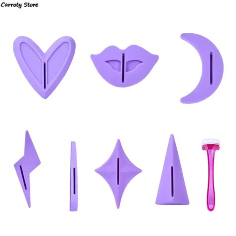 8pcs Set Bikini Privates Shaving Stencil Set Female Pubic Hair Trimmer Shaver Sexy Secret