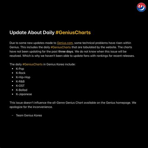 Genius Korea On Twitter Geniuscharts Genius Koreas Daily Charts