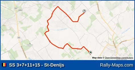 SS 3 7 11 15 St Denijs Stage Map 6 Uren Van Kortrijk 1983 Rally
