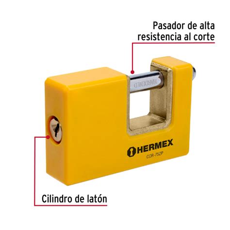 Candado Antipalanca 75mm Cuerpo Metalico Hermex Basic Rantec Electronics