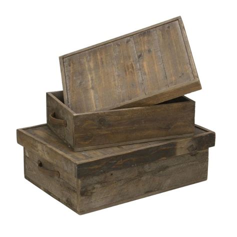 Wooden Boxes with Lids, Set of 2 $276.75 $179.89 | Wooden box with lid ...