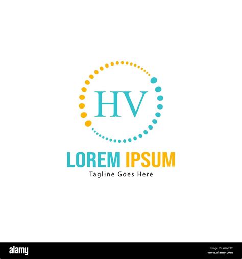 Initial Hv Logo Template With Modern Frame Minimalist Hv Letter Logo