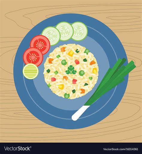 Fried Rice Vector Image On Vectorstock Fried Rice Food Illustrations