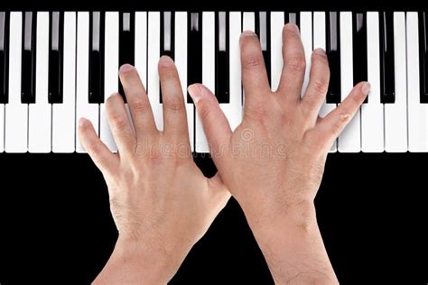 Hands On A Piano Keyboard Stock Photo Image Of Compose 29030878