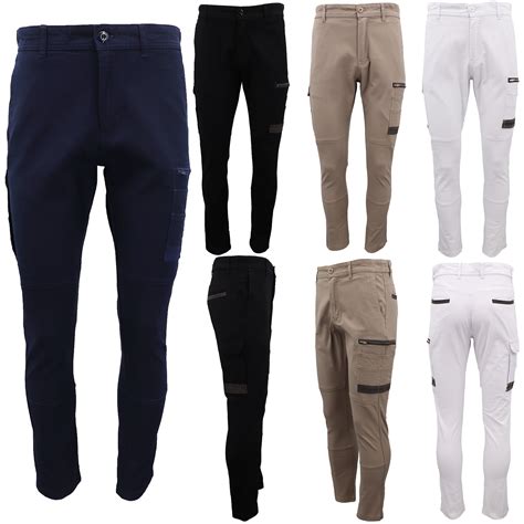 Mens Cotton Drill Cargo Work Pants Upf 50 13 Pockets Tradies Workwear Trousers Zmart Australia