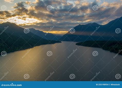 Washington State Lake at Sunset Stock Photo - Image of hills, lake ...