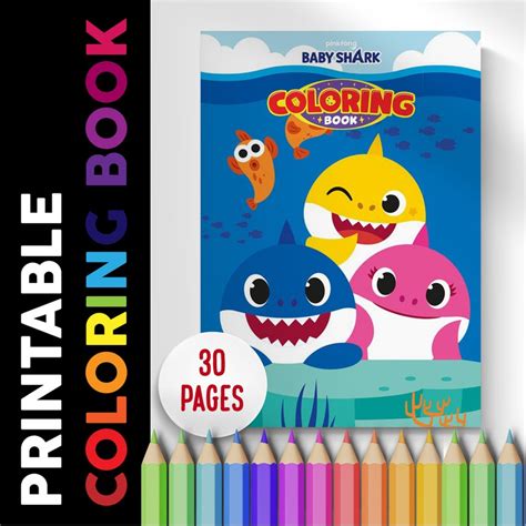 Baby Shark Coloring Book 30 Pages, Coloring Pages Printable - Etsy