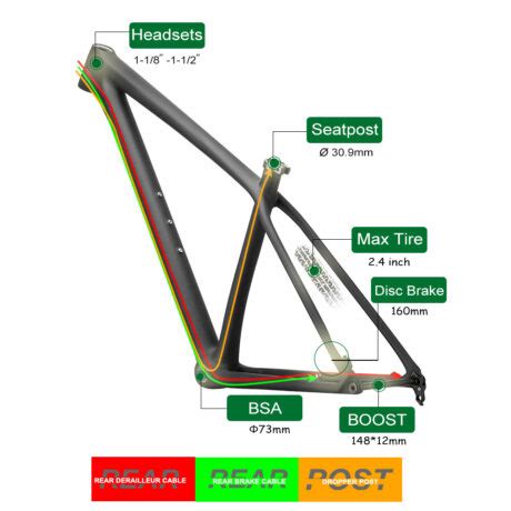 AIRWOLF YFM053 29ER Carbon Fiber Frame Ultralight T1100 Mountain Bike