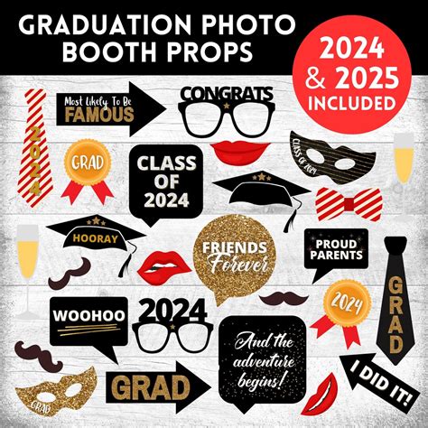 Graduation 2024 Photo Booth, Photo Booth Props Graduation, Graduation ...