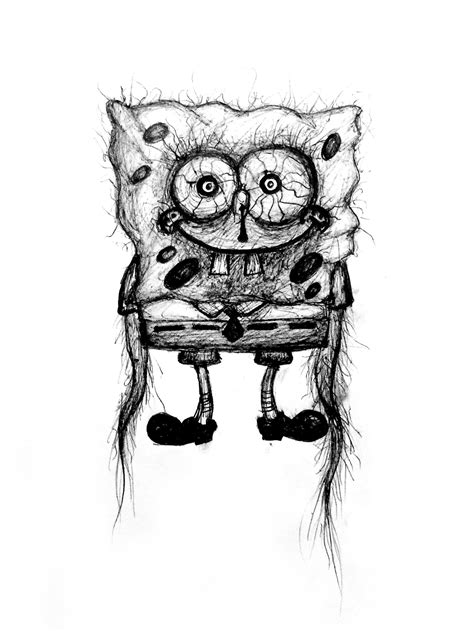 Creepy SpongeBob SquarePants Art Print | Etsy