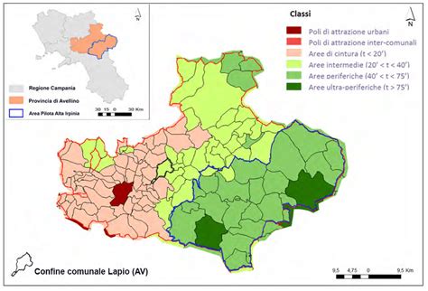 Inquadramento Del Comune Di Lapio Av Nell Ambito Della Snai Fonte