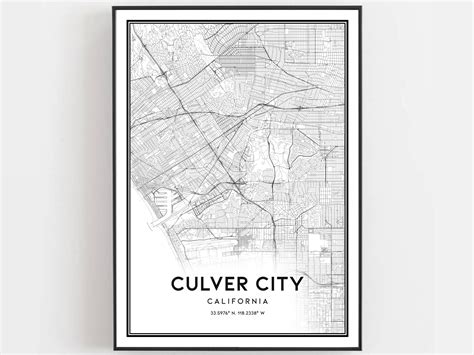 Culver City Map Print Culver City Map Poster Wall Art Ca Etsy