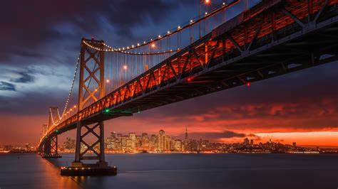 Golden Gate Bridge Wallpaper 4K, Night City, San Francisco