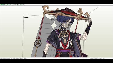 Genshin Impact Wanderer Scaramouche Papercraft Template Anime Porn