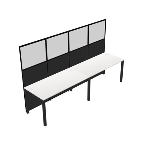 White Shared Rectangular Office Cubicle Panel System For 2 Persons ...