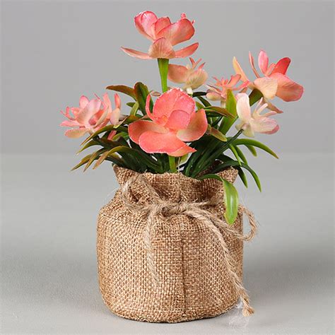 Mdesiwst Fake Potted Plant Plastic Linen Rope Plant Decor Walmart