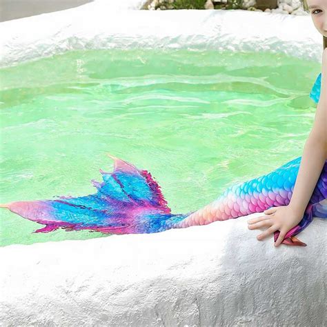 Girls Mermaid Tail Swimsuit Princess Cosplay Bikini For Beach Swimming Outlettrends Free