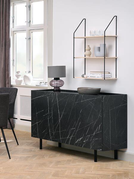 Sideboard KRONDAL 3 Doors Black Marble Colour JYSK