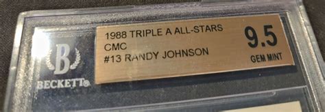 1989 CMC Triple A All Stars Randy Johnson TRUE RC BGS 9 5 GEM MINT POP