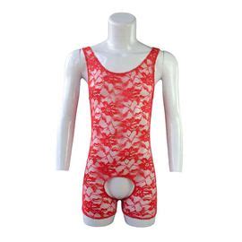 Sous V Tements F Tiches Pour Gay Lingerie Sexy En Dentelle Sissy Entrejambe Ouvert Body Sans