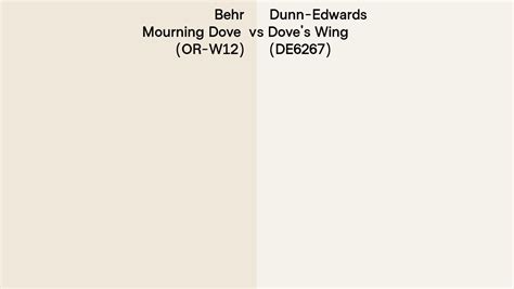 Behr Mourning Dove OR W12 Vs Dunn Edwards Dove S Wing DE6267 Side