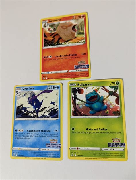 Mavin Pokemon Illustration Contest 2022 Promo Set Arcanine Greninja