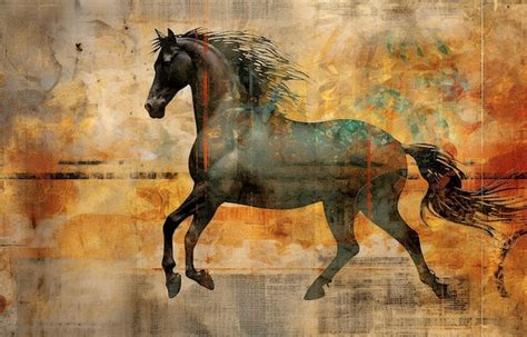 Premium Photo | Horse oil on canvas ink abstract art modern creative ...