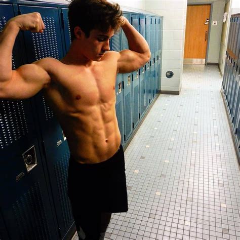 Cute Young Shirtless College Locker Room Teenager Boy Abs Flexing Biceps