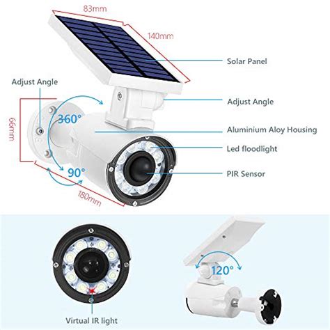 Dummy Security Camera Outdoor Solar Motion Sensor Light Yeskamo Pir