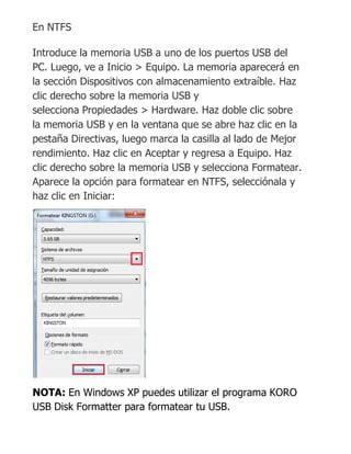 Pasos Para Formatear Una Usb PDF