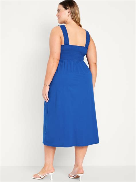 Fit Flare Smocked Midi Dress Old Navy